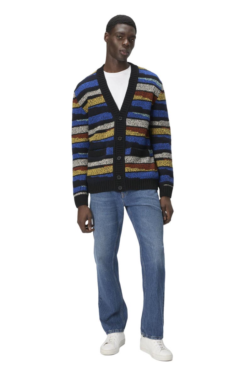 Missoni The Cardigan In Pure Wool With Inlay, Main, color, Multicoloured