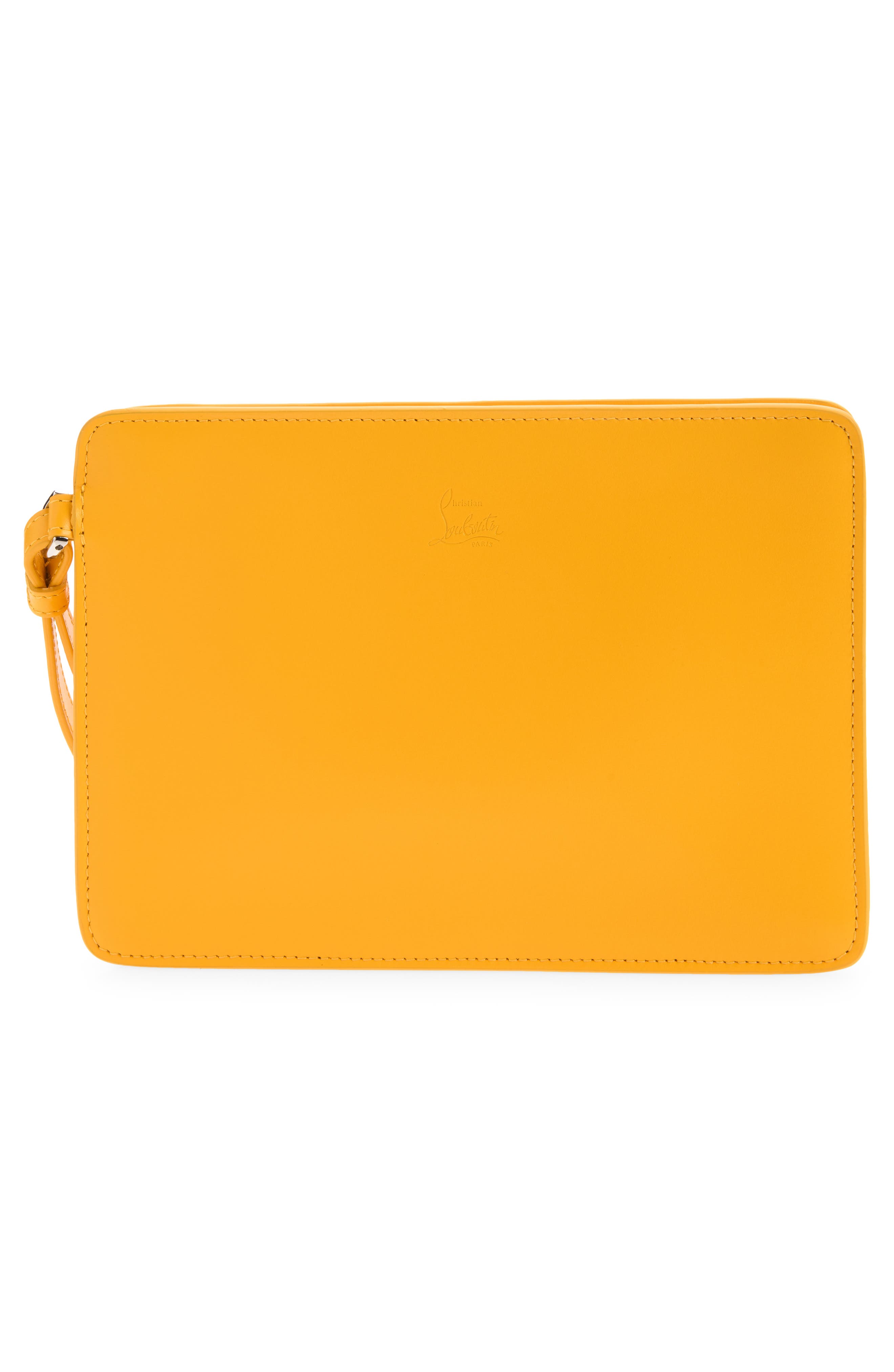 Small Bettina Leather Wristlet, Alternate, color, X241 CORN/ SILVER