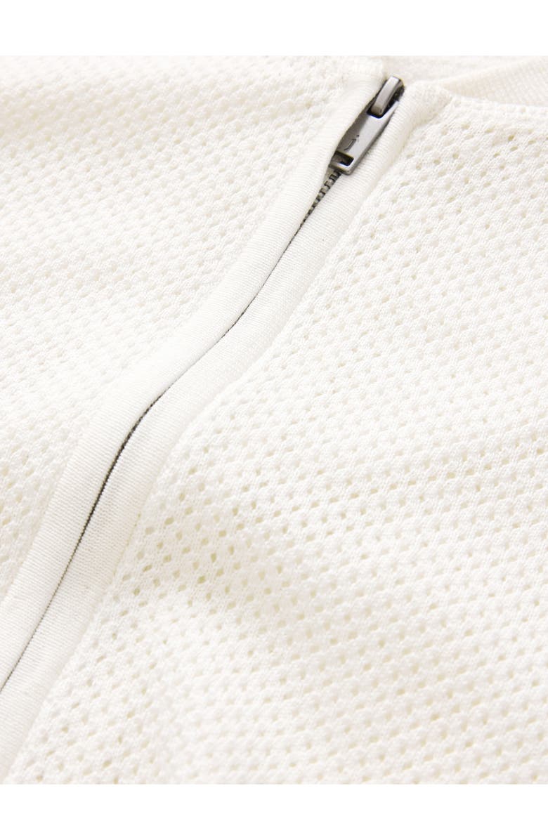 John Varvatos Wirths Organic Cotton Mesh Sweater Jacket, Alternate, color, White