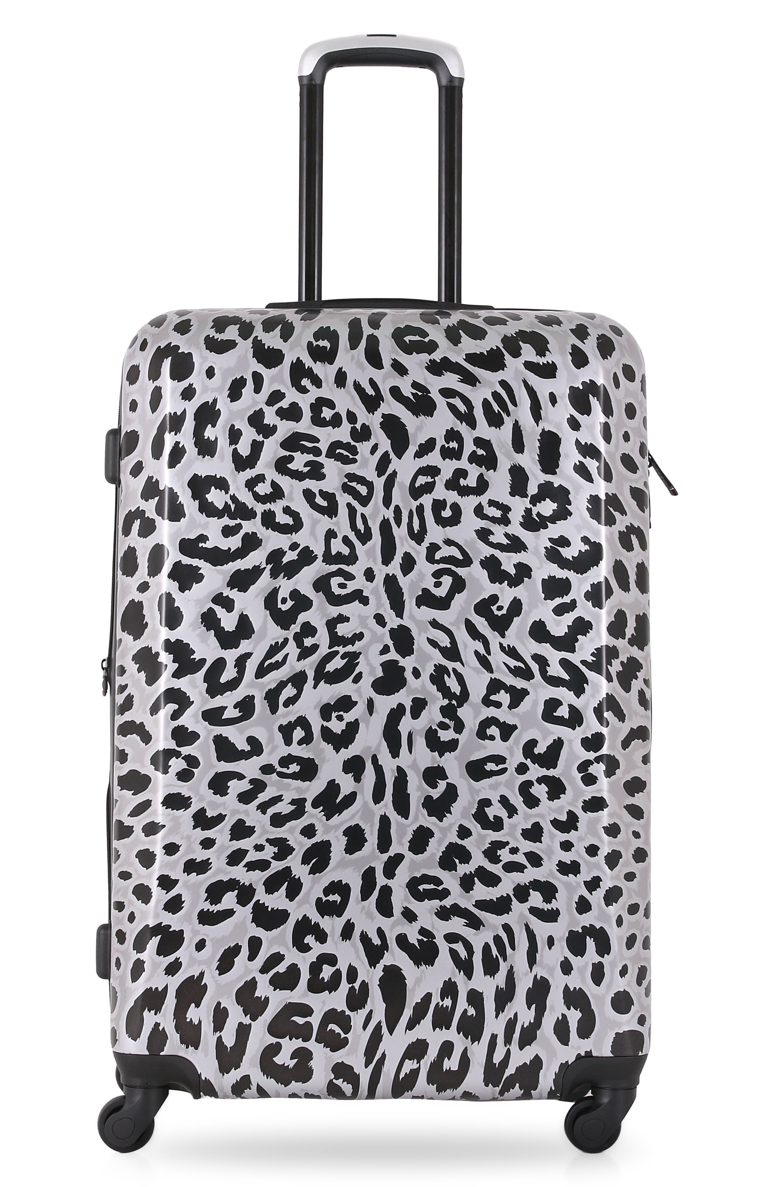 Designer Art 20-Inch Leopard Hardside Spinner Suitcase
