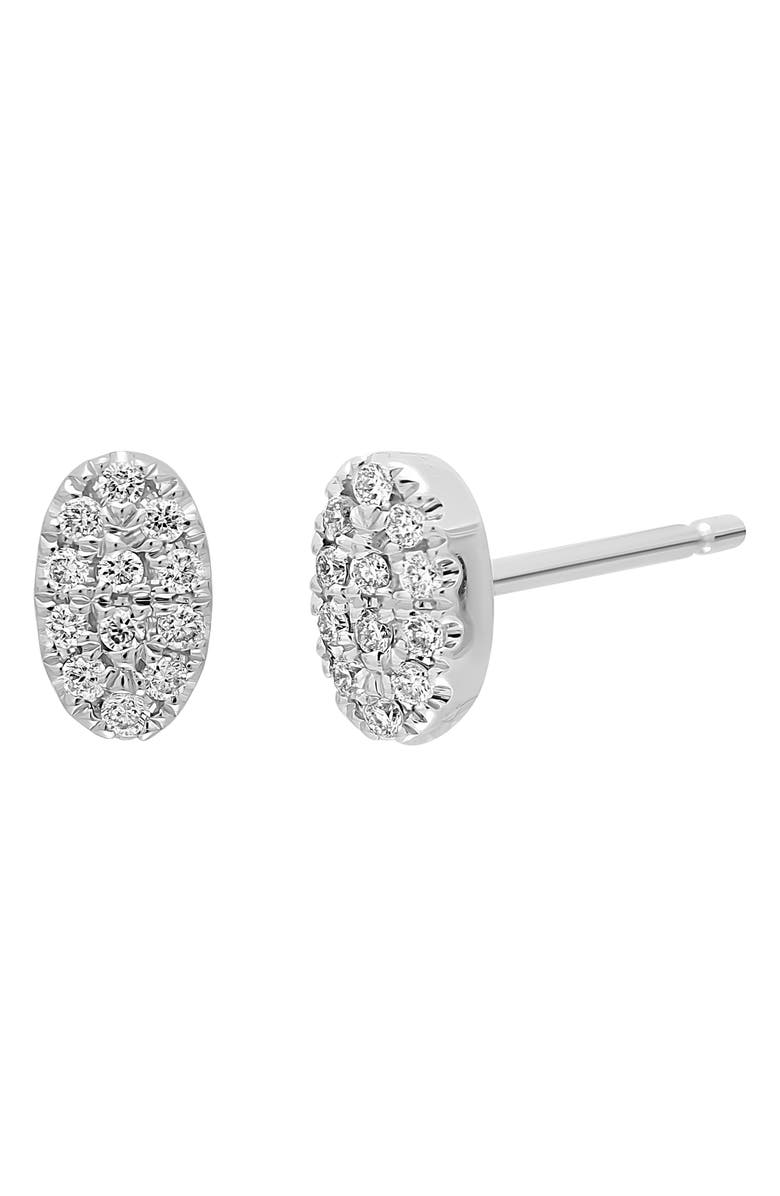 Bony Levy Mika Pavé Diamond Oval Stud Earrings, Main, color, 18K White Gold