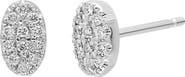 Bony Levy Mika Pavé Diamond Oval Stud Earrings