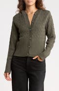 Madden Girl Cable Hoodie Cardigan