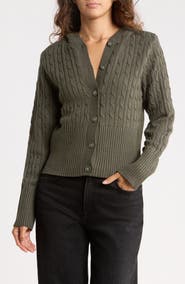 Madden Girl Cable Hoodie Cardigan