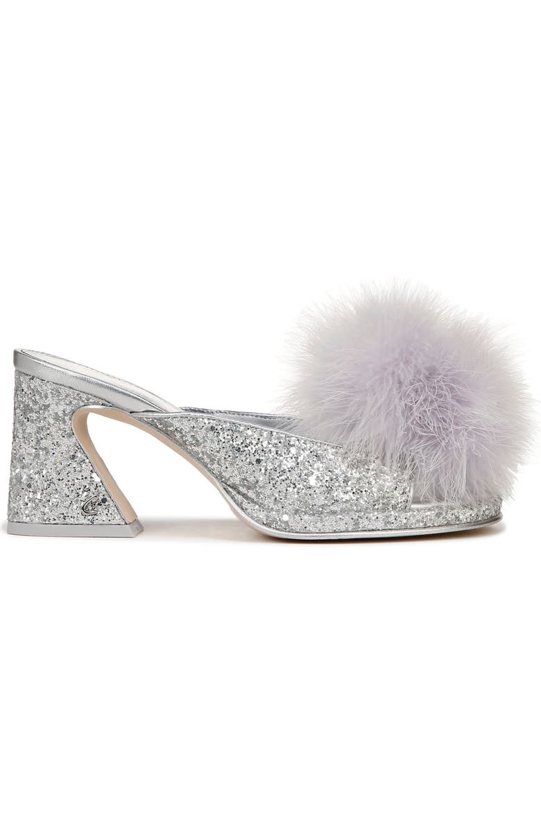 Circus NY by Sam Edelman Hadie Feather Fluff Glitter Mule, Alternate, color,