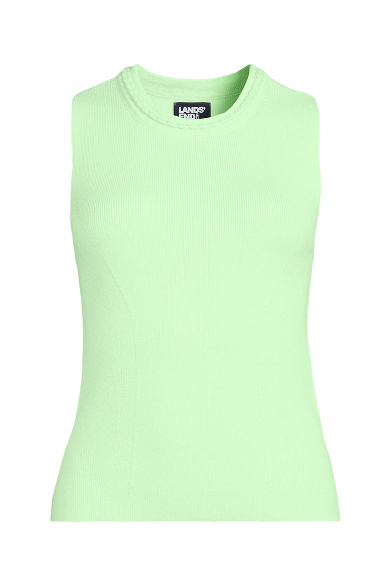 Cotton Viscose Braided Neck Tank Sweater, Alternate, color, Icy Mint Green