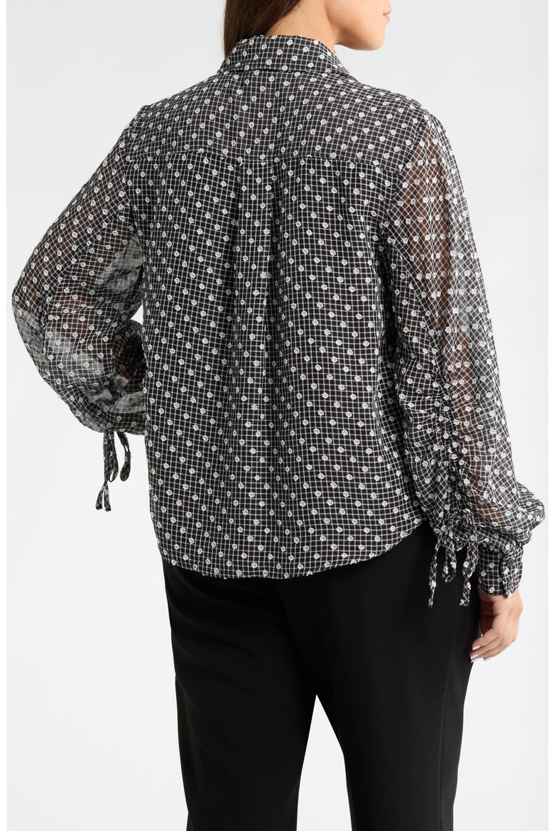 Plaid Dobby Swiss Dot Top, Alternate, color, BLACK/ WHITE PLAID