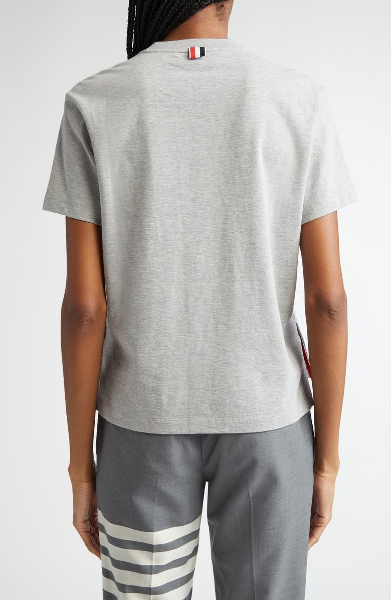Thom Browne Medium Weight Cotton Jersey Boxy Pocket Tee, Alternate, color, Light Grey