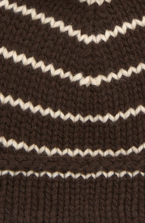 Valentino Garavani Chez Virgin Wool Pompom Beanie In Brown Multi