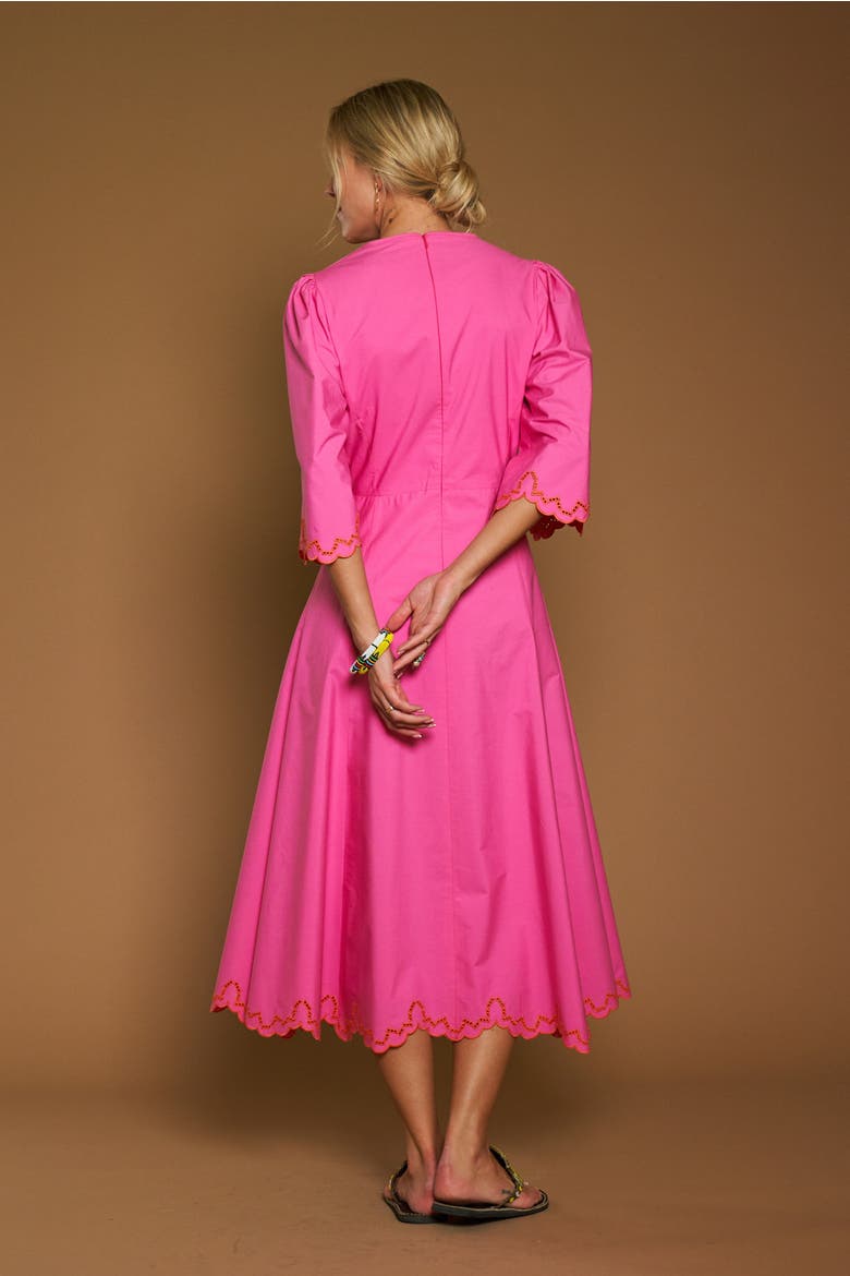 Embroidered Poplin Dress, Alternate, color, Pink