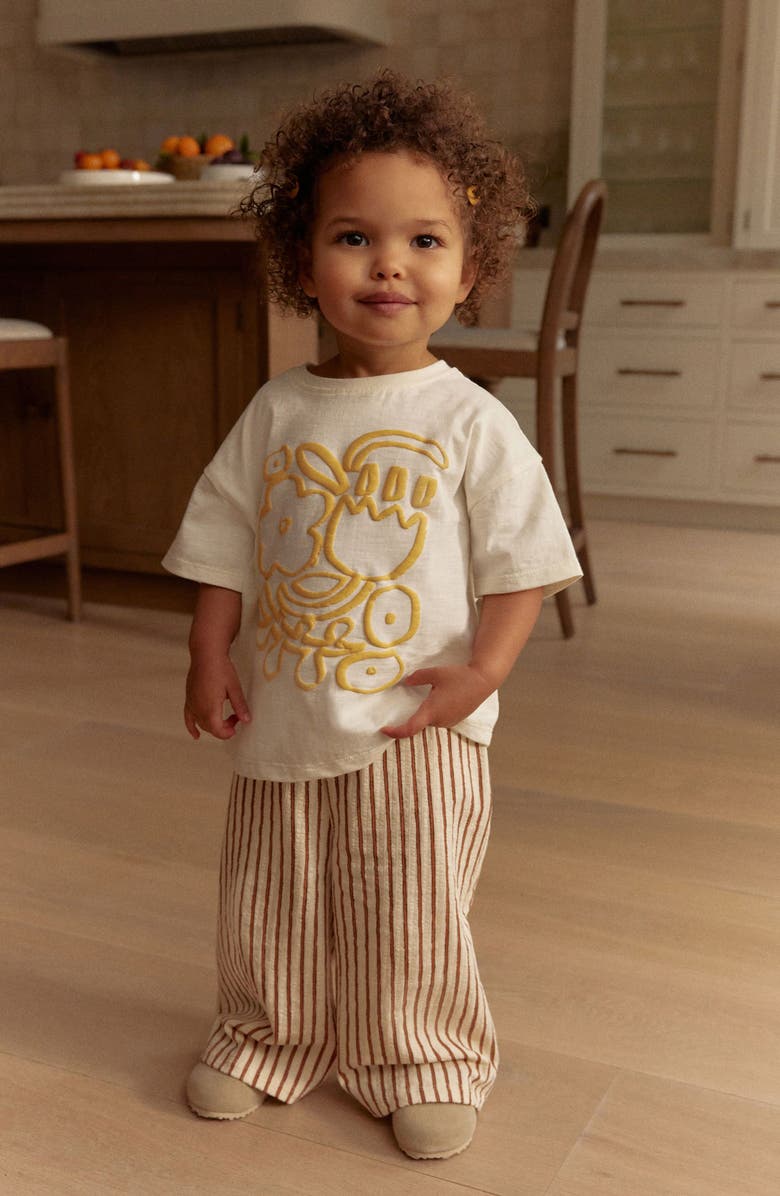 NEXT Kids' Floral Cotton Graphic T-Shirt & Stripe Pants Set, Alternate, color, 