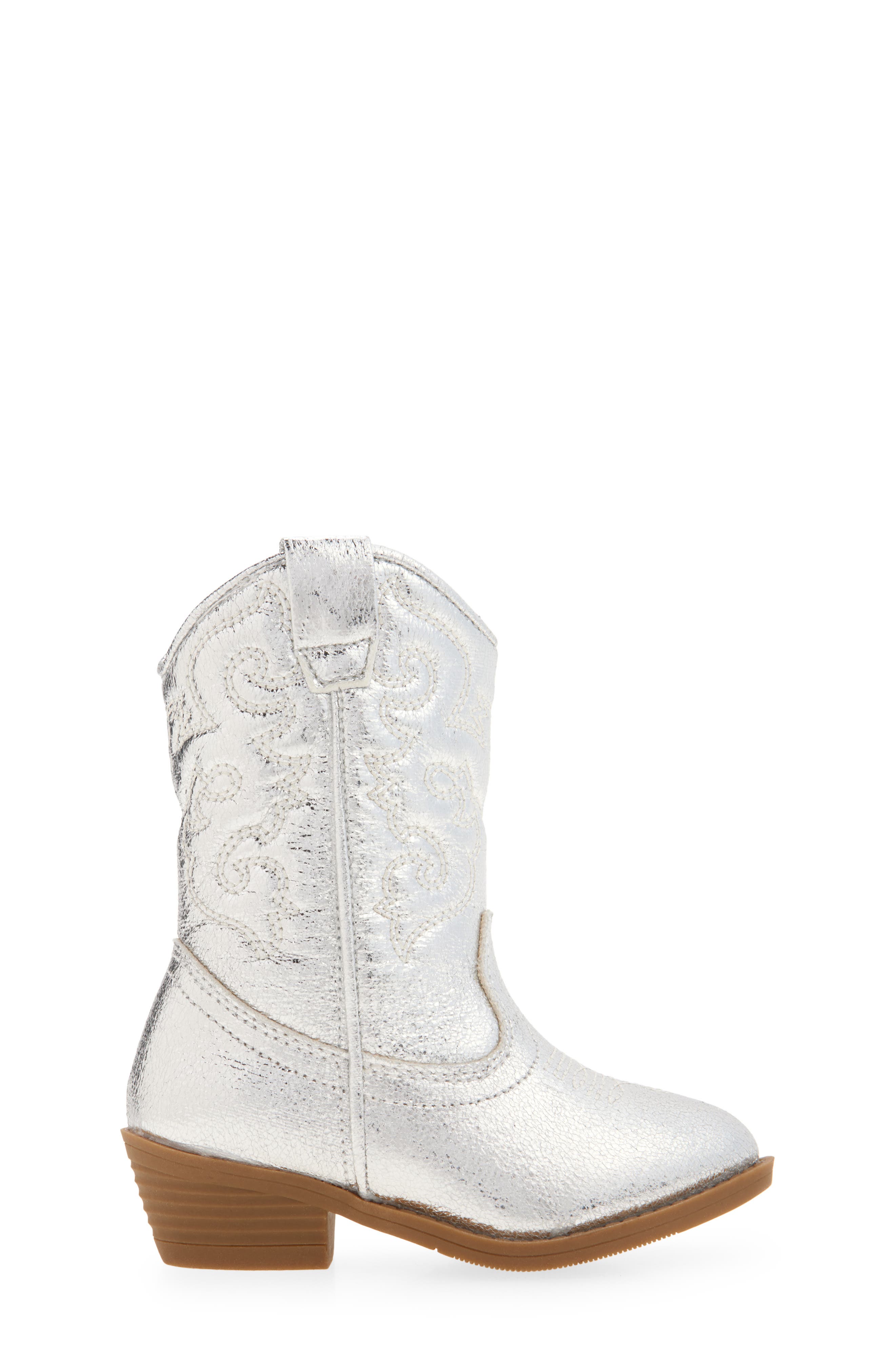 Tucker + Tate Cowboy Boot, Alternate, color, Silver Crinkle