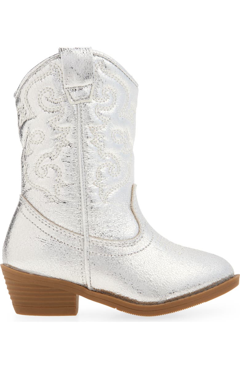 Tucker + Tate Cowboy Boot, Alternate, color, Silver Crinkle