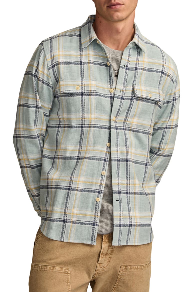 Plaid Slub Utility Shirt, Main, color, SAGE MULTI