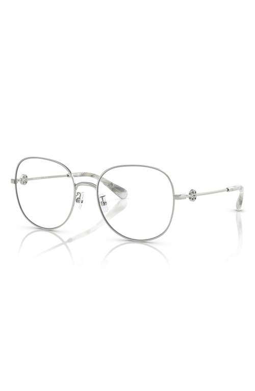 Tory Burch 55mm Round Optical Glasses In Silver