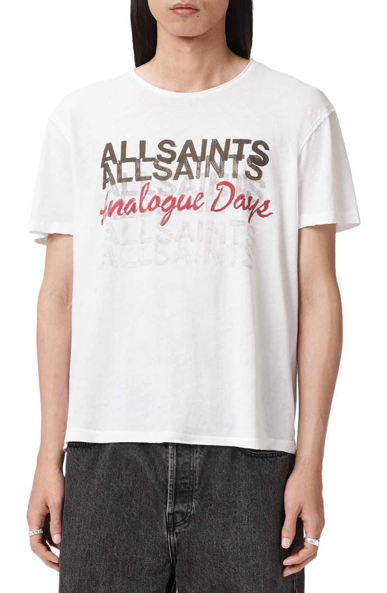 AllSaints Graphite Graphic T-Shirt, Main, color, Optic White