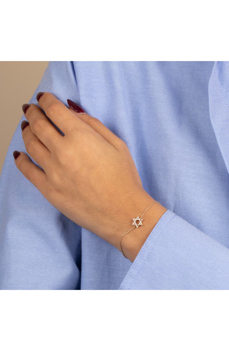 BY ADINA EDEN Diamond Baguette Star Of David Bracelet 14K, Alternate, color, 