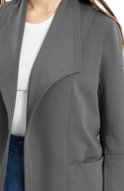 Max Studio Trapunto Scuba Knit Topper In Gray