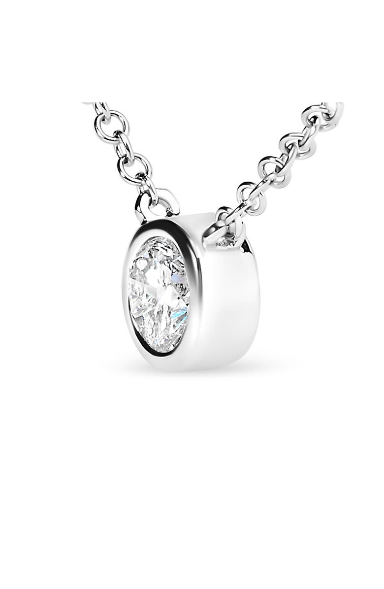 Haus of Brilliance 10K Gold 1/5 Cttw Diamond Bezel-Set Solitaire Pendant Necklace, Alternate, color, White