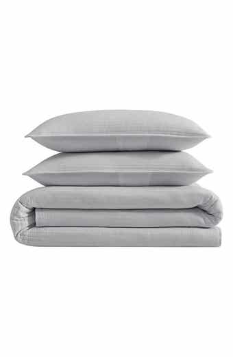 Washed Channel Solid Microfiber Quilt & Sham Set