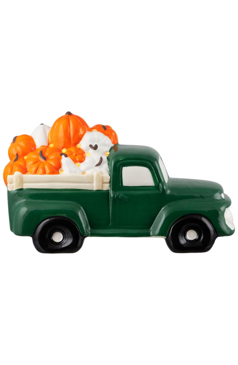 Northlight LED Lighted Pumpkin Hauling Vintage Truck Ceramic Fall Harvest Figure - 9.5", Main, color, 