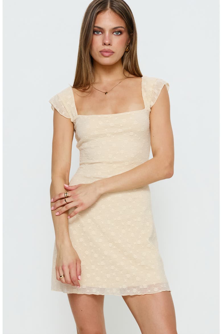Lanchester Floral Embroidered Minidress, Alternate, color, BUTTER YELLOW