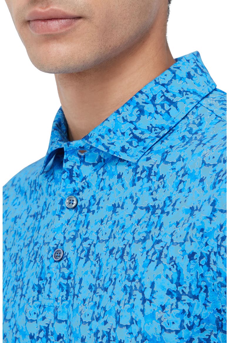 Victor OoohCotton® Abstract Print Polo, Alternate, color, CLASSIC BLUE