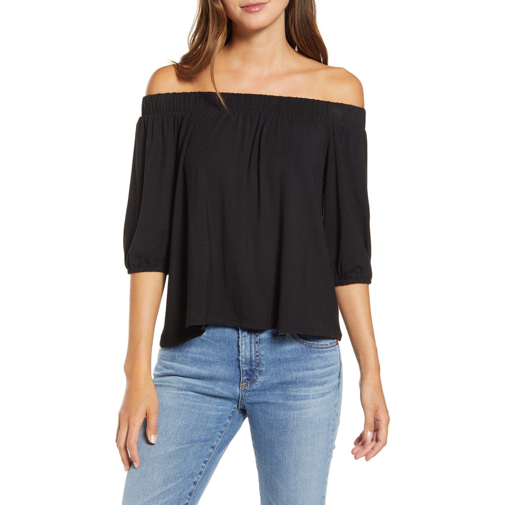 Loveappella Off The Shoulder Top In Black