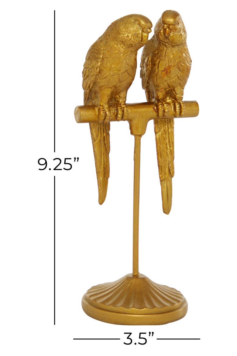 Goldtone Polystone Parrot Sculpture, Alternate, color, GOLD