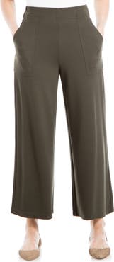 MAX STUDIO Ponte Crop Wide Leg Pull-On Pants