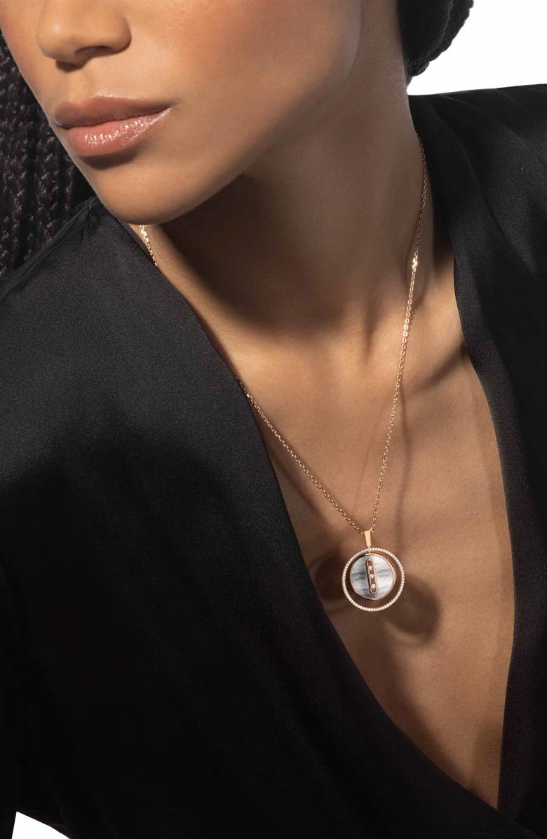Messika Lucky Move Mother-of-Pearl & Diamond Pendant Necklace, Alternate, color, 