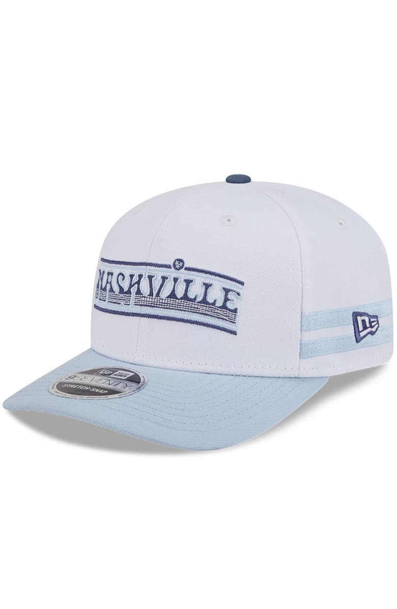 New Era Men's New Era  White/Light Blue Nashville SC 2025 Third 9SEVENTY Stretch-Snap Hat, Main, color, White
