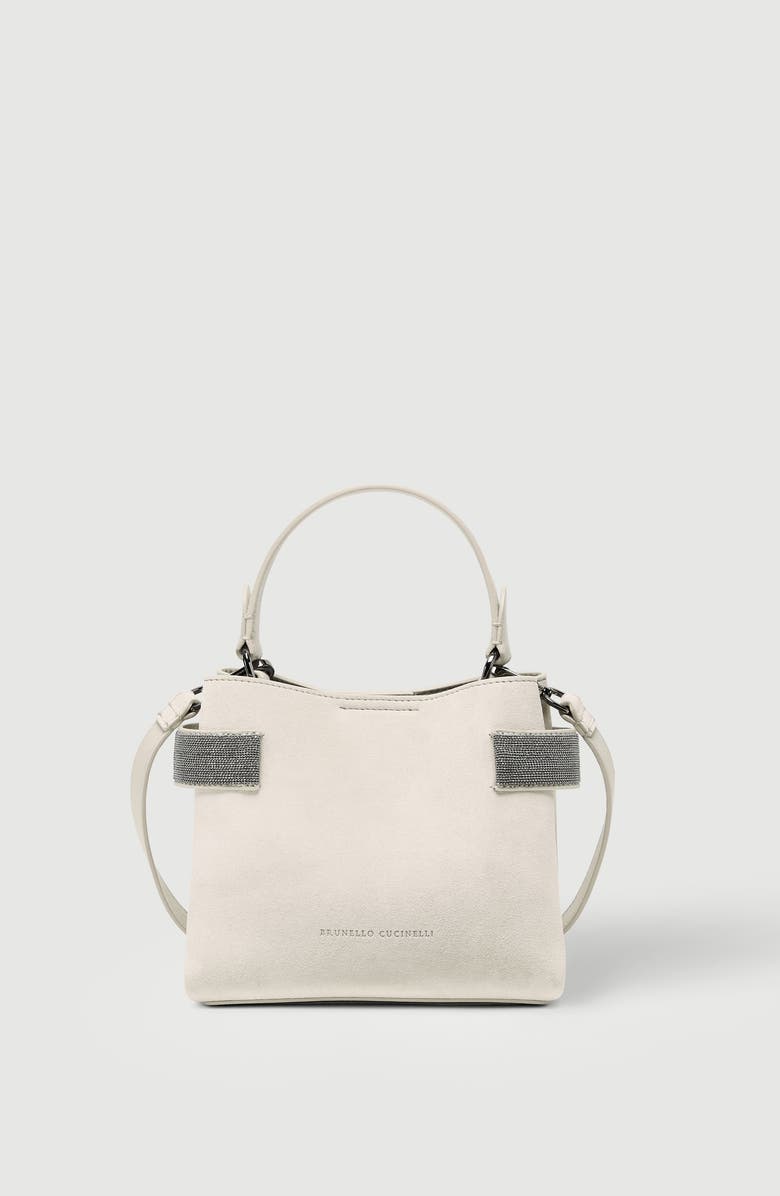 Brunello Cucinelli Small Top-Handle Essence bag, Alternate, color, Ivory