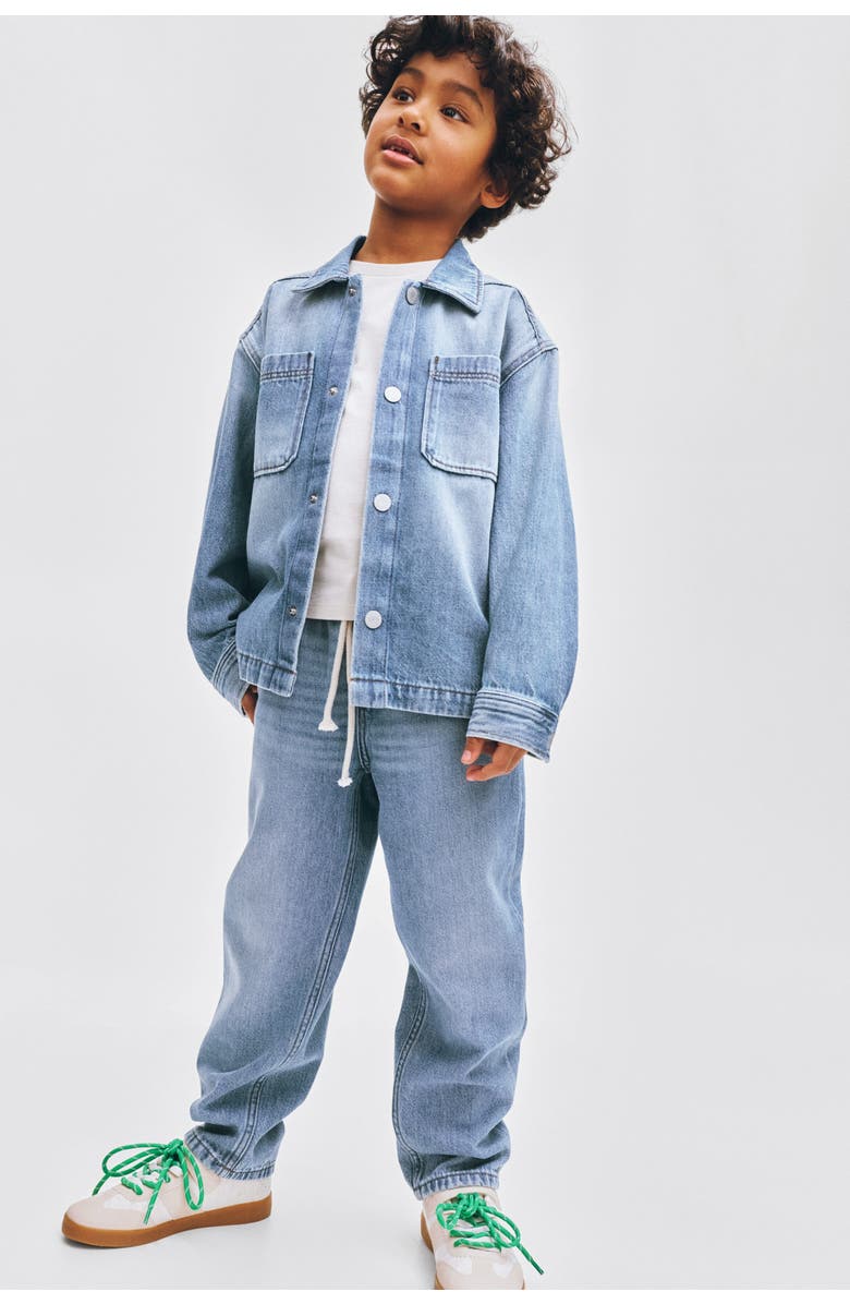 H&M Oversized Denim Overshirt, Alternate, color, Light Denim Blue