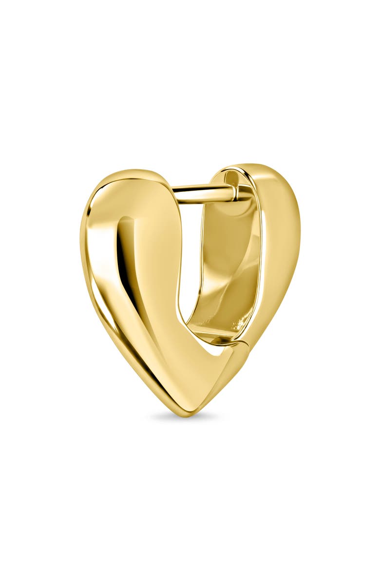 14k Gold Heart Huggie Earrings, Alternate, color, 14KY
