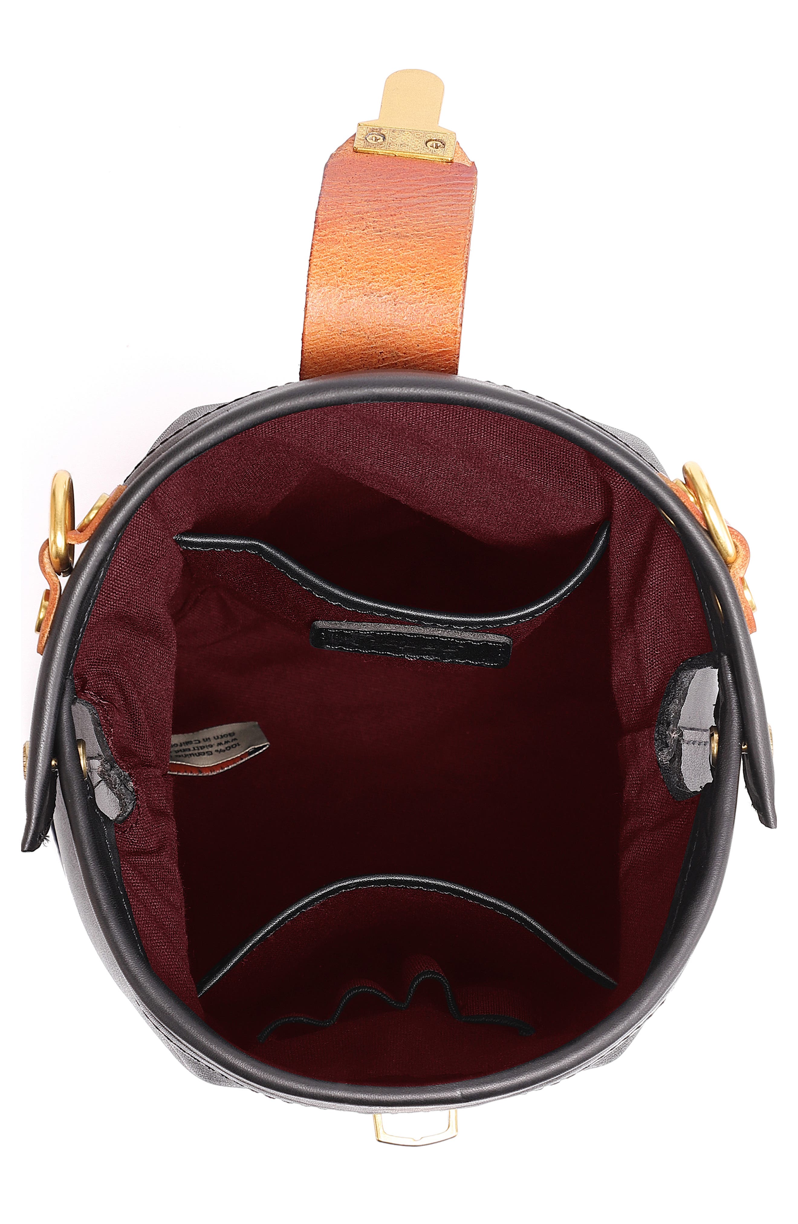 OLD TREND Doctor Bucket Leather Crossbody Bag, Alternate, color, Black