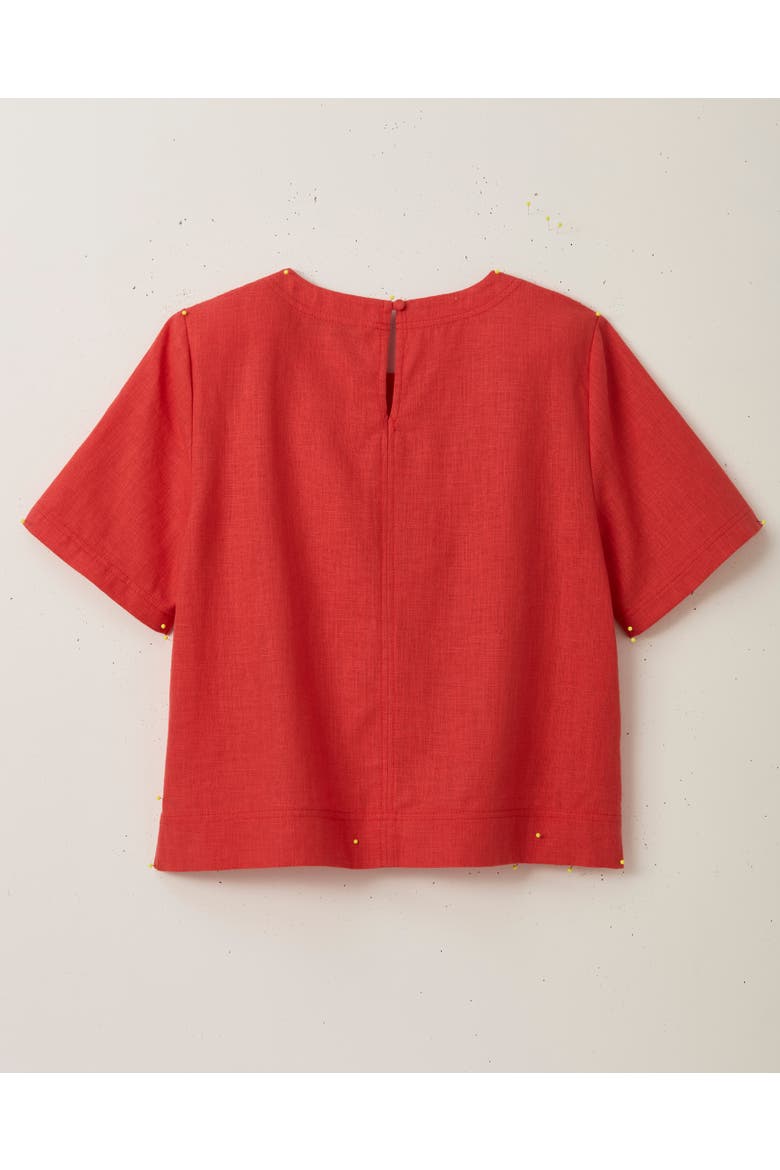 Chloe Linen Top, Alternate, color, Poppy