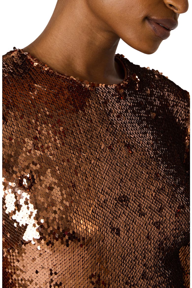 Kayson Sequin Long Sleeve Gown, Alternate, color, BRONZE