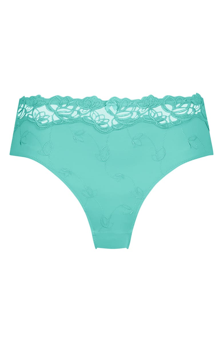 Hunkemöller Diva Embroidered Mesh Panties, Alternate, color, Pool Blue