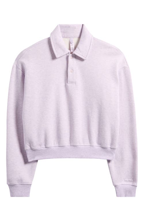 Skims Cotton-blend Fleece Polo Sweatshirt In Purple