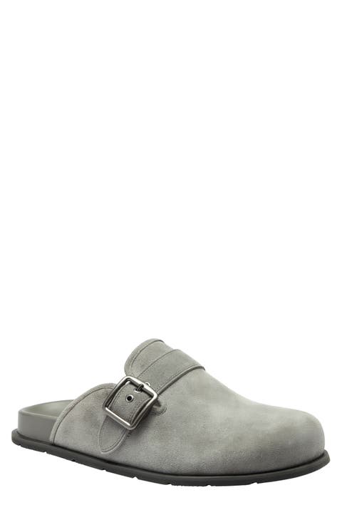 Suede Buckle Clog (Men)