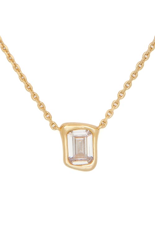 Kate Spade New York Molten Glass Pendant Necklace In Clear/gold
