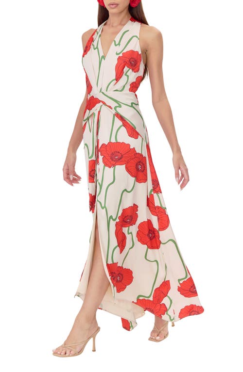 ADELYN RAE ADELYN RAE ROSALYN ABSTRACT ROSE PRINT MAXI DRESS