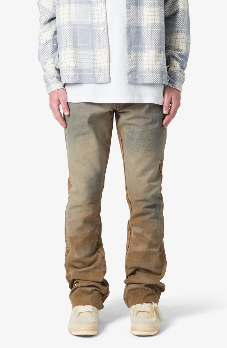 mnml B643 Burnt Flare Jeans, Main, color, Black/ Brown