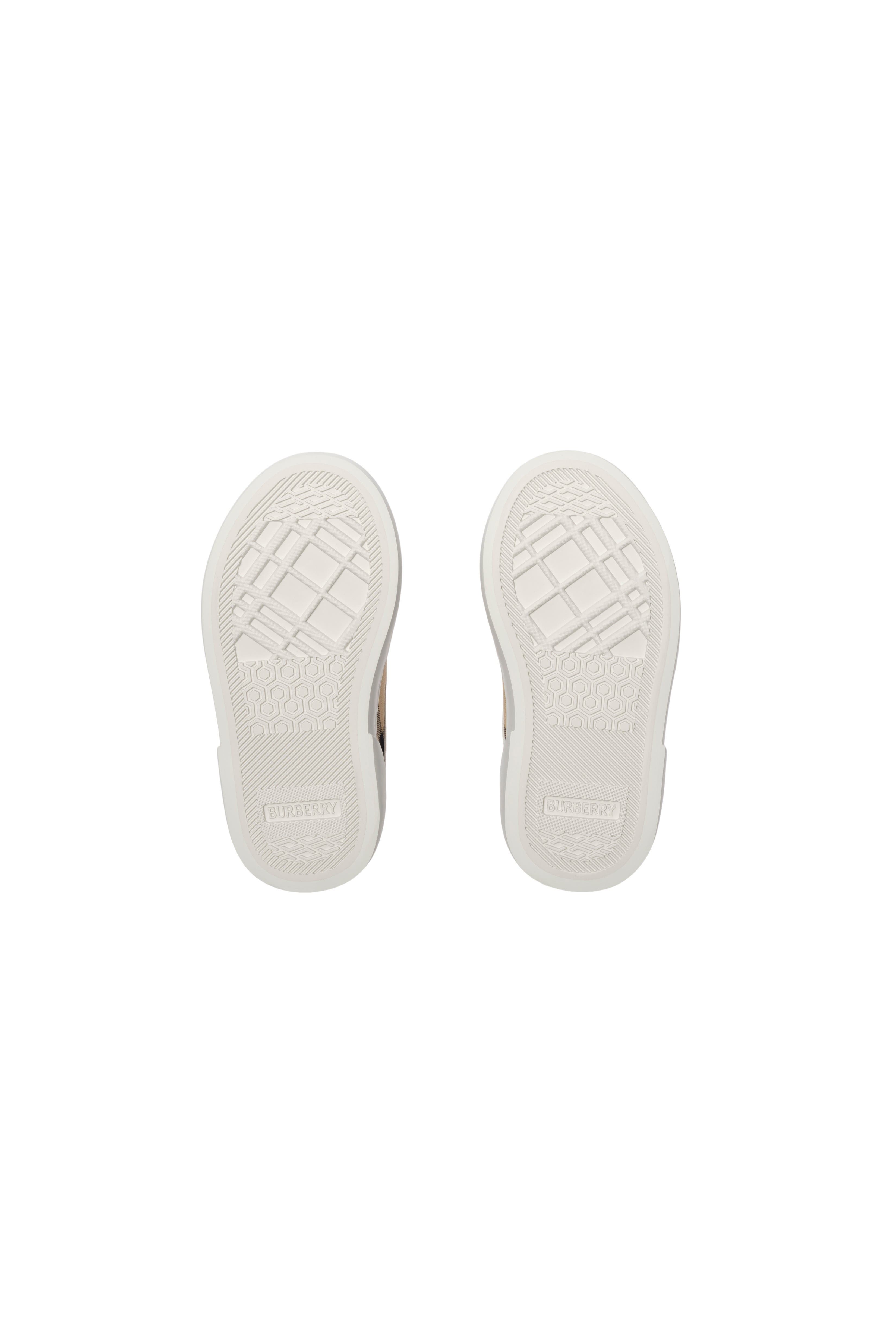 Check and Leather Sneakers, Alternate, color, Sand beige