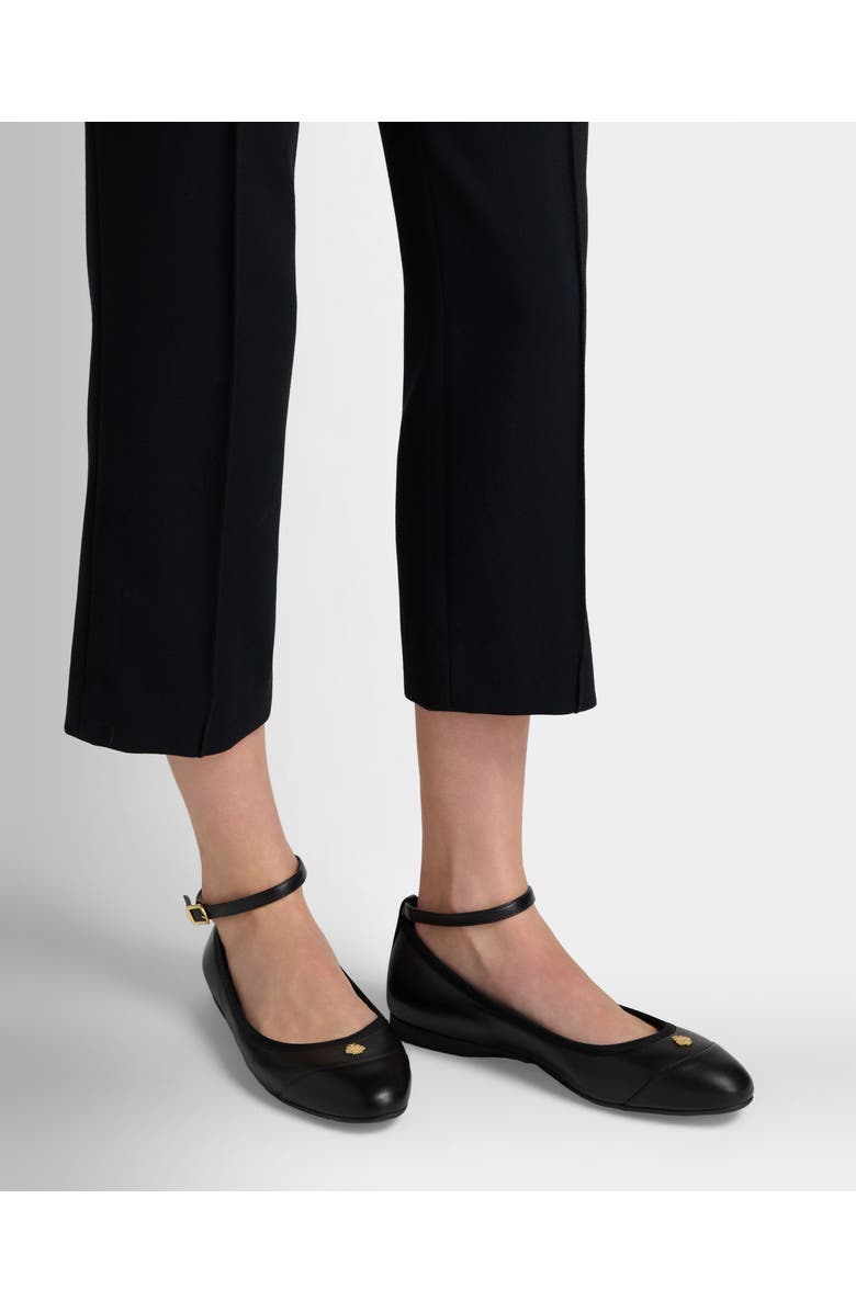 Bally Ysla Ballet Flat in Dusty Petal Leather, Alternate, color, Black