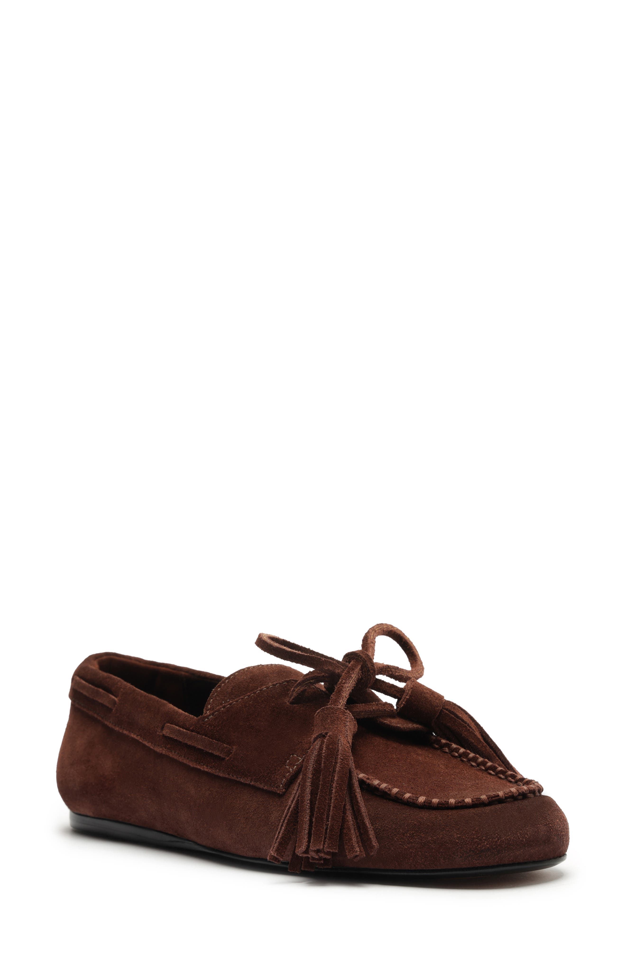 Schutz Kim Moccasin Loafer, Main, color, Chestnut Brown