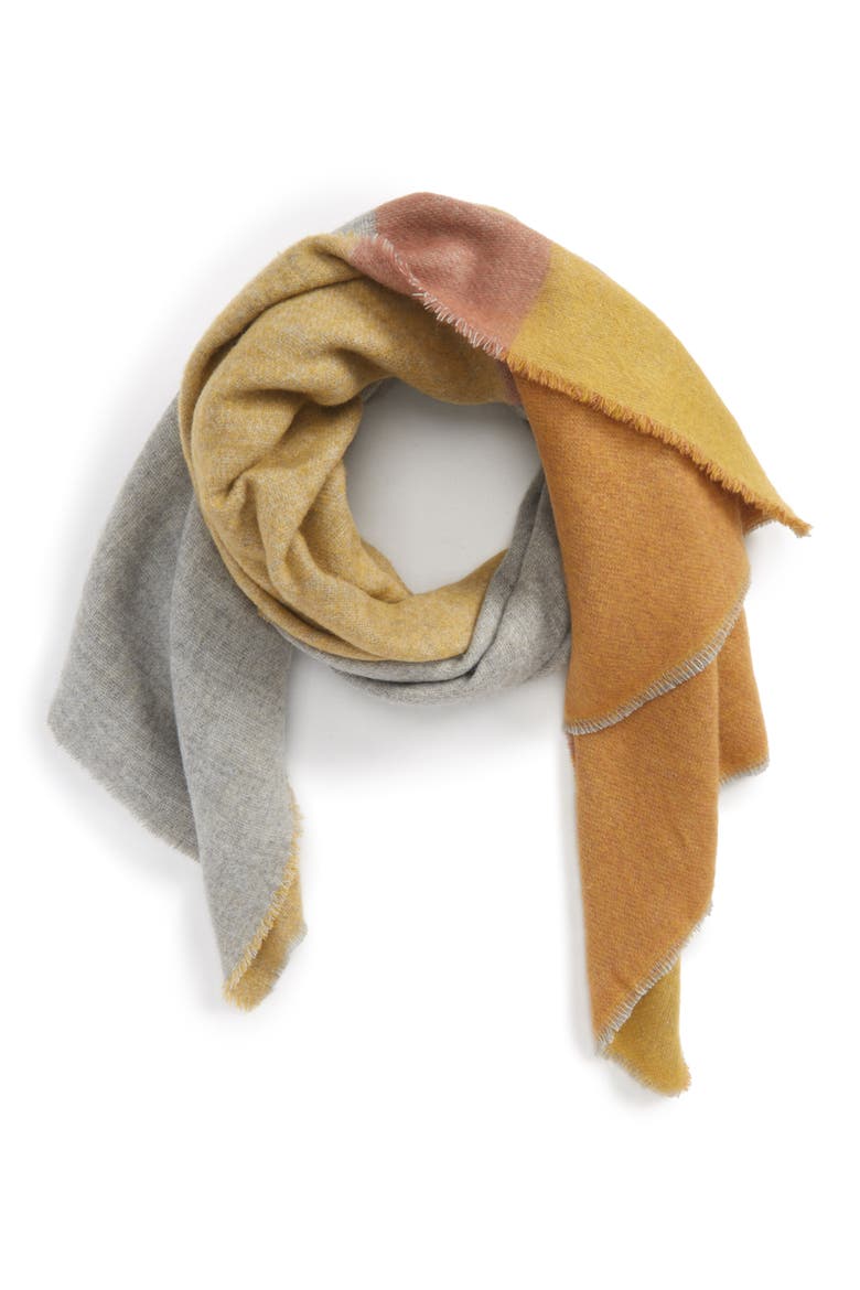 Colorblock Scarf, Main, color, YELLOW MULTI