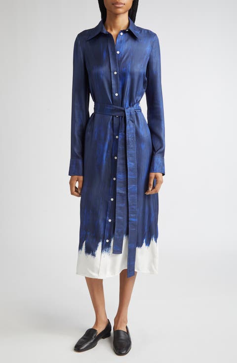 オールインワン・サロペット Proenza Schouler Printed Long Sleeve Shirtdress Women's Proenza Schouler Dresses | Nordstrom