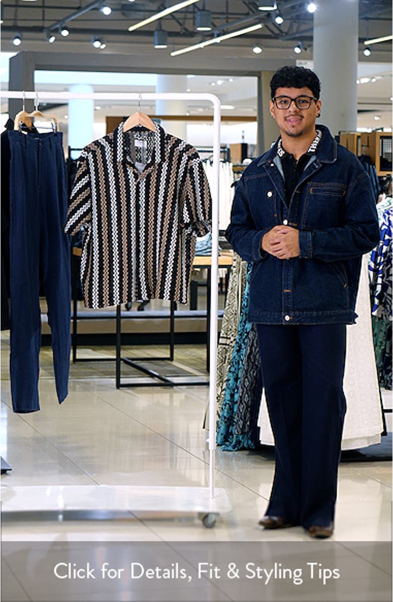 Wade Openwork Stripe Camp Shirt, sales video thumbnail